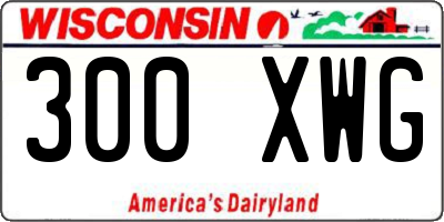 WI license plate 300XWG