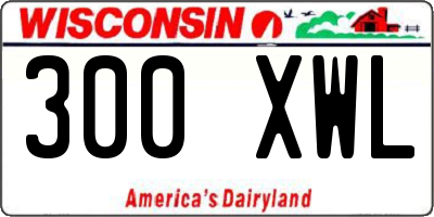 WI license plate 300XWL
