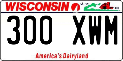 WI license plate 300XWM