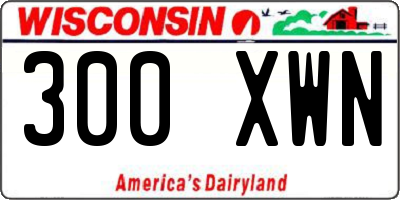 WI license plate 300XWN