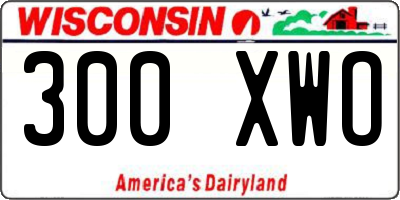 WI license plate 300XWO