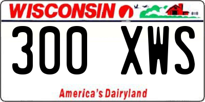 WI license plate 300XWS
