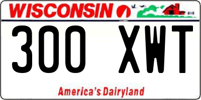 WI license plate 300XWT