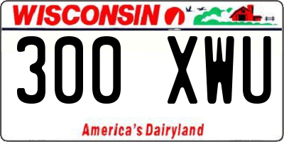WI license plate 300XWU