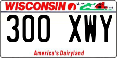 WI license plate 300XWY