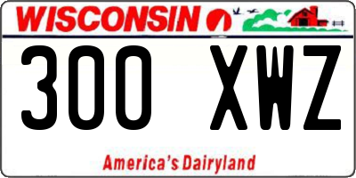 WI license plate 300XWZ