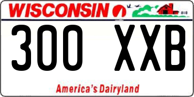 WI license plate 300XXB