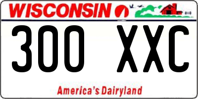 WI license plate 300XXC