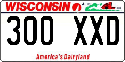 WI license plate 300XXD