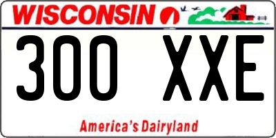 WI license plate 300XXE