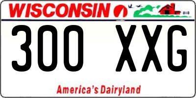 WI license plate 300XXG