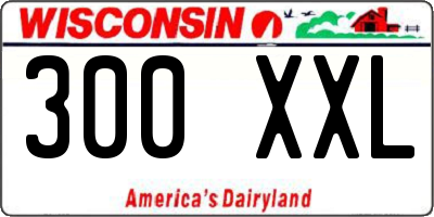 WI license plate 300XXL