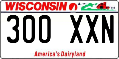 WI license plate 300XXN