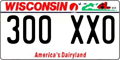 WI license plate 300XXO