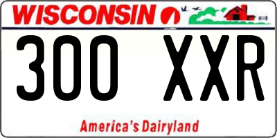 WI license plate 300XXR
