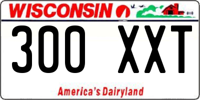 WI license plate 300XXT