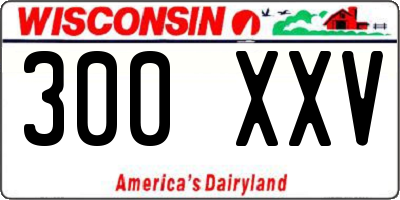 WI license plate 300XXV