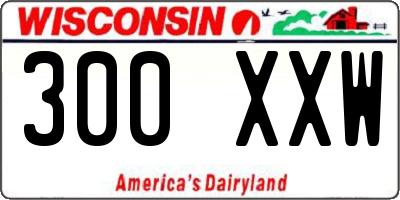 WI license plate 300XXW