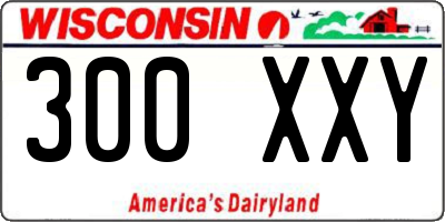 WI license plate 300XXY