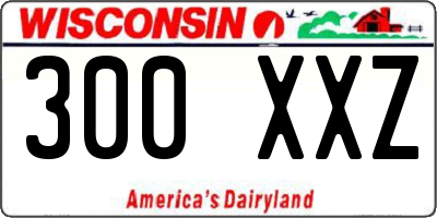 WI license plate 300XXZ