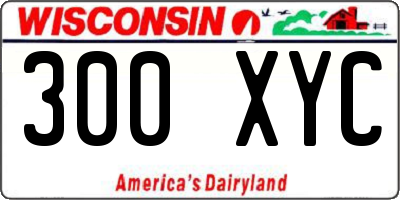 WI license plate 300XYC