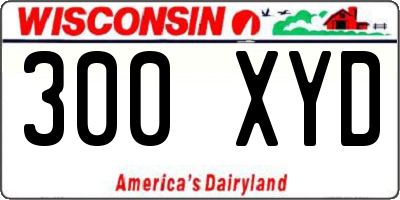 WI license plate 300XYD