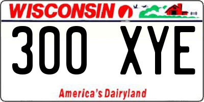 WI license plate 300XYE