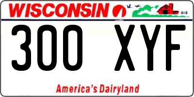 WI license plate 300XYF