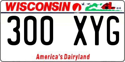 WI license plate 300XYG