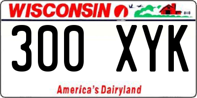 WI license plate 300XYK