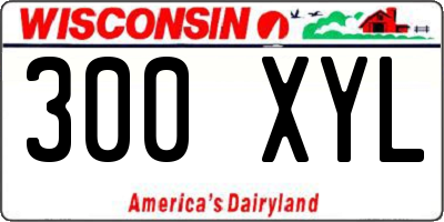 WI license plate 300XYL