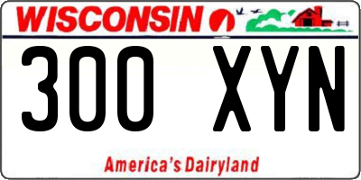 WI license plate 300XYN