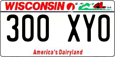 WI license plate 300XYO