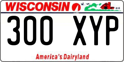 WI license plate 300XYP