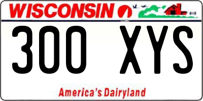 WI license plate 300XYS