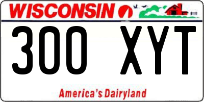 WI license plate 300XYT