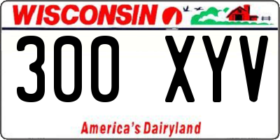 WI license plate 300XYV