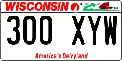WI license plate 300XYW