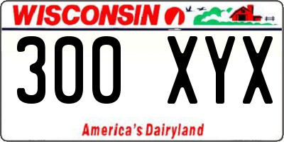 WI license plate 300XYX