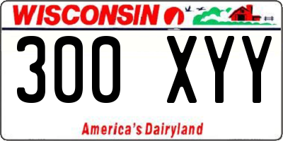 WI license plate 300XYY