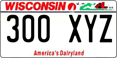 WI license plate 300XYZ