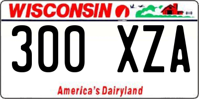 WI license plate 300XZA