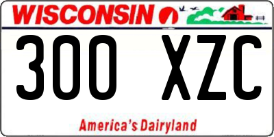 WI license plate 300XZC