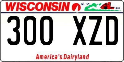 WI license plate 300XZD