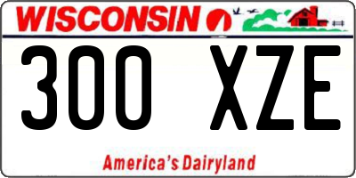 WI license plate 300XZE
