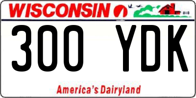 WI license plate 300YDK