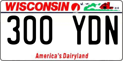 WI license plate 300YDN