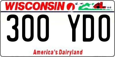 WI license plate 300YDO