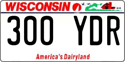 WI license plate 300YDR
