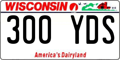 WI license plate 300YDS